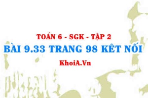 Bài 9.33 trang 98 Toán 6 Tập 2 Kết nối tri thức